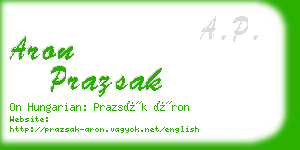 aron prazsak business card